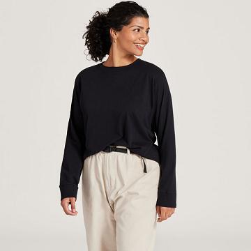 Camiseta Allbirds Allgood Cotton Long Sleeve Mujer Negras | PE4315FM