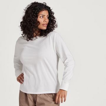 Camiseta Allbirds Allgood Cotton Long Sleeve Mujer Blancas | PE4316DN