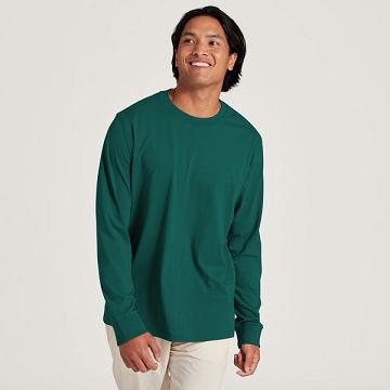 Camiseta Allbirds Allgood Cotton Long Sleeve Hombre Turquesa | PE4764IS
