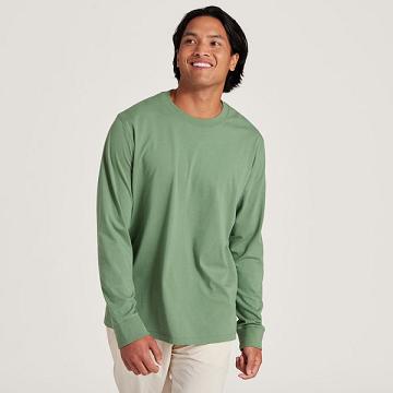 Camiseta Allbirds Allgood Cotton Long Sleeve Hombre Verde | PE4766YU