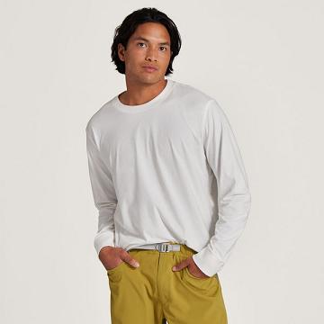 Camiseta Allbirds Allgood Cotton Long Sleeve Hombre Blancas | PE4767TV