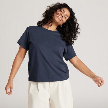 Camiseta Allbirds Allgood Cotton Mujer Azul Marino | PE4308FM