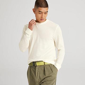 Camiseta Allbirds Long Sleeve Sea Hombre Blancas | PE4771QZ