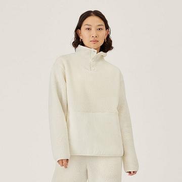 Sudadera con Capucha Allbirds Fluff Fleece Pullover Mujer Blancas | PE4277MA