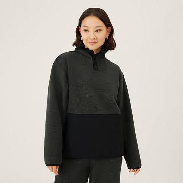 Sudadera con Capucha Allbirds Fluff Fleece Pullover Mujer Negras | PE4278NB