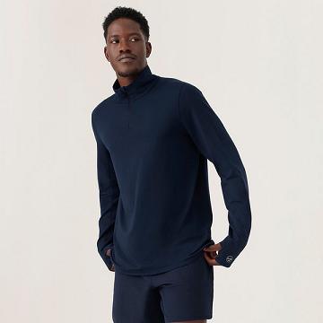 Sudadera con Capucha Allbirds Performance Quarter Zip Hombre Azul Marino | PE4727AP