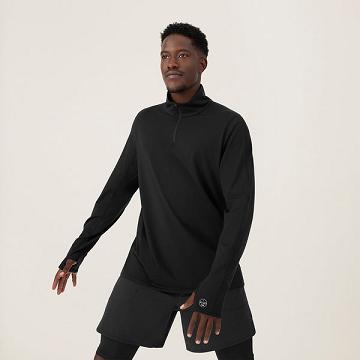 Sudadera con Capucha Allbirds Performance Quarter Zip Hombre Negras | PE4728PQ